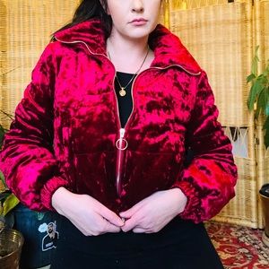 Crushed velvet bomber